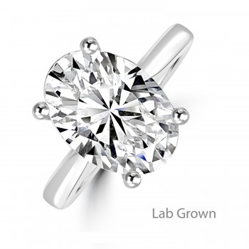 Platinum Oval Lab Grown Diamond Solitaire ring
