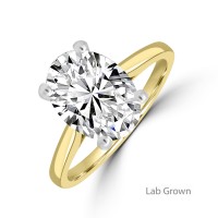 18ct Gold Platinum Solitaire DVS2 Lab Grown Diamond ring
