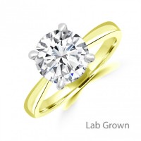 18ct Gold Platinum Solitaire Lab Grown DVVS2 Diamond ring