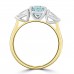 18ct Gold and Platinum Three-stone Blue Lab Grown Diamond ring