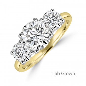 14ct Gold Platinum Three-stone Lab Grown DVVS2 Diamond ring 14ct Gold Platinum Three-stone Lab Grown DVVS2 Diamond ring