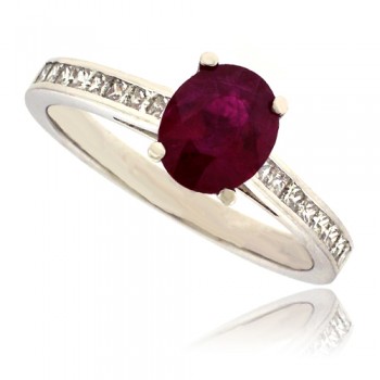 Platinum Ruby Solitaire Ring
