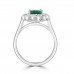 Platinum 1.18ct Emerald & Diamond Rubover edge Cluster Ring Platinum 1.18ct Emerald & Diamond Rubover edge Cluster Ring