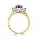 18ct Gold 1.74ct Ruby and Diamond Oval Cluster Ring