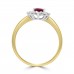 18ct Gold Ruby & Diamond Pear Cluster Ring