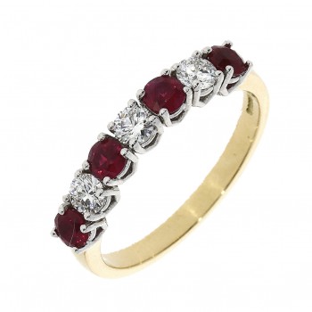 18ct Gold Platinum Ruby and Diamond Gemma Eternity ring
