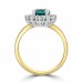 18ct Gold 1.81ct Emerald and Diamond Oval Cluster Ring