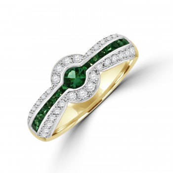 18ct Gold Emerald & Diamond Eternity Ring