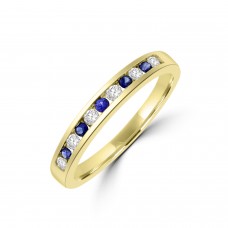 9ct Gold Sapphire and Diamond Channel Eternity Ring