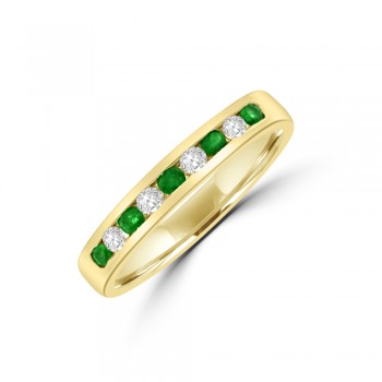 9ct Gold Emerald & Diamond Eternity Ring