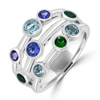 9ct White Gold Semi-precious stone Bubble Eternity ring