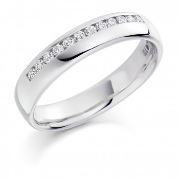 Platinum Offset Diamond Wedding Ring