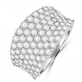 Platinum Pave 2.50ct Diamond Broad Band Eternity ring