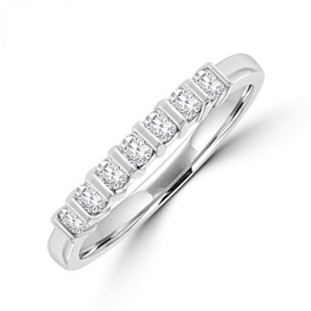 Platinum 7-stone Diamond Bar set Eternity Ring