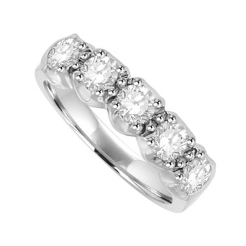 Platinum 5-Stone Diamond Eternity Ring
