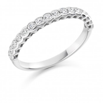 Platinum 16-stone .50ct Diamond Rubover Eternity Ring