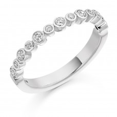 Platinum 14-stone Diamond Rub-Over Eternity Ring