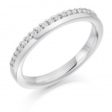 Platinum Diamond Offset Clawed Wedding Ring