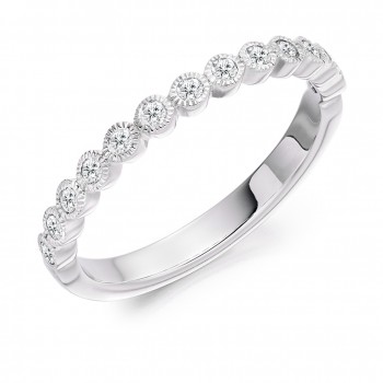 Platinum 13-stone Diamond Rubover Eternity Ring