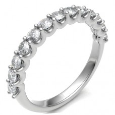 Platinum .76ct Diamond Shared Loopy Claw Eternity Ring