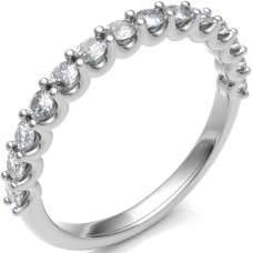 Platinum .55ct Diamond Shared Loopy Claw Eternity Ring