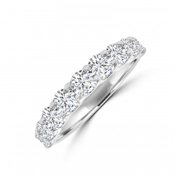 Platinum 9-stone 1.50ct Diamond Cog set Eternity Ring