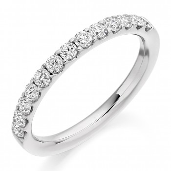 Platinum Castle set .50ct Diamond Eternity ring