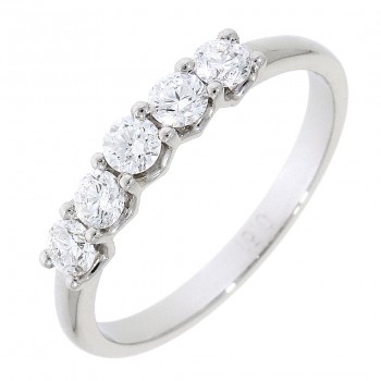 Platinum Diamond V-claw Eternity Ring