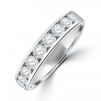 Platinum Nine-stone Diamond Channel set Eternity ring