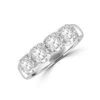 Platinum 4-stone 1.02ct Diamond Loopy claw Eternity ring