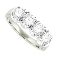Platinum 4-stone 1.50ct Diamond Loopy claw eternity ring
