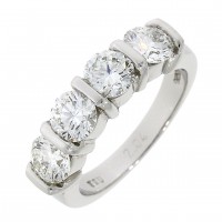 Platinum 4-stone Diamond Bar Set Eternity ring