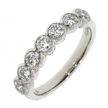 Platinum 1.03ct Diamond Rubover set Eternity ring