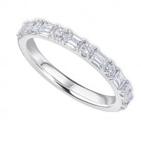 Platinum Brilliant and Baguette Diamond Eternity ring
