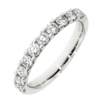 Platinum Diamond Square Claw Eternity ring