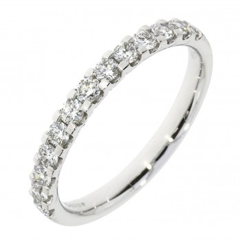 Platinum Diamond Square Claw Eternity ring
