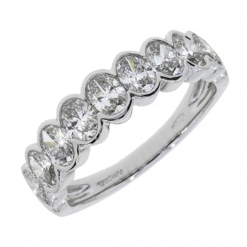 Platinum Nine stone Oval Diamond Eternity ring