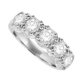 Platinum Five Stone Diamond Loopy eternity ring