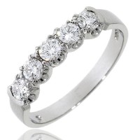 Platinum Five Stone Diamond Loopy Eternity ring