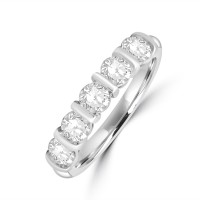 Platinum Five Diamond Bar Set Eternity ring