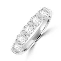 Platinum Five Diamond Bar set Eternity ring