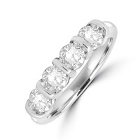 Platinum Four Diamond Bar set Eternity ring