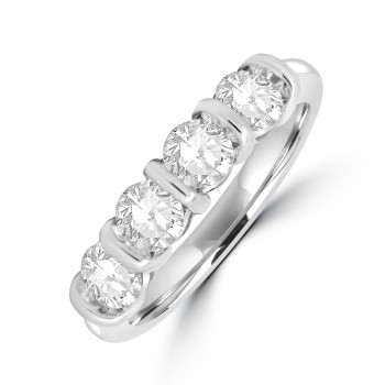 Platinum Four Diamond Bar set Eternity ring