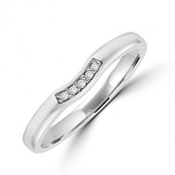 Platinum 5-stone Diamond Bow Shaped Wedding Ring