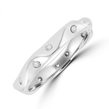 Platinum Diamond Shaped Band Ring