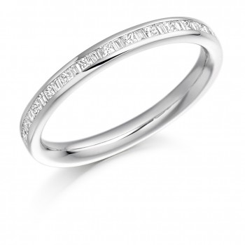 Platinum Princess & Baguette cut Diamond Wedding Ring