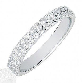 Platinum Double Row Diamond Eternity Ring