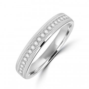 Platinum Diamond Millegrain Wedding Eternity ring