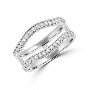 Platinum Double Bow Shaped Diamond Eternity Connector Ring