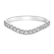 18ct White Gold Wishbone .26ct Diamond Castle Wedding Ring